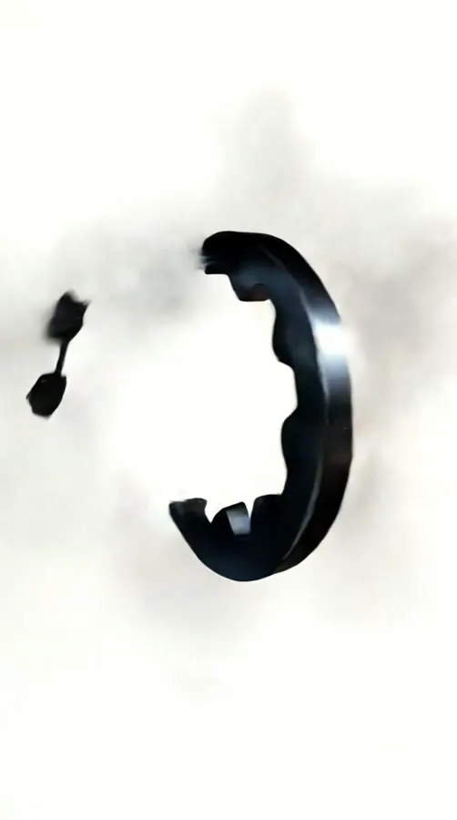 MTK logo animation: dark metal pieces assemble out of smoke on white